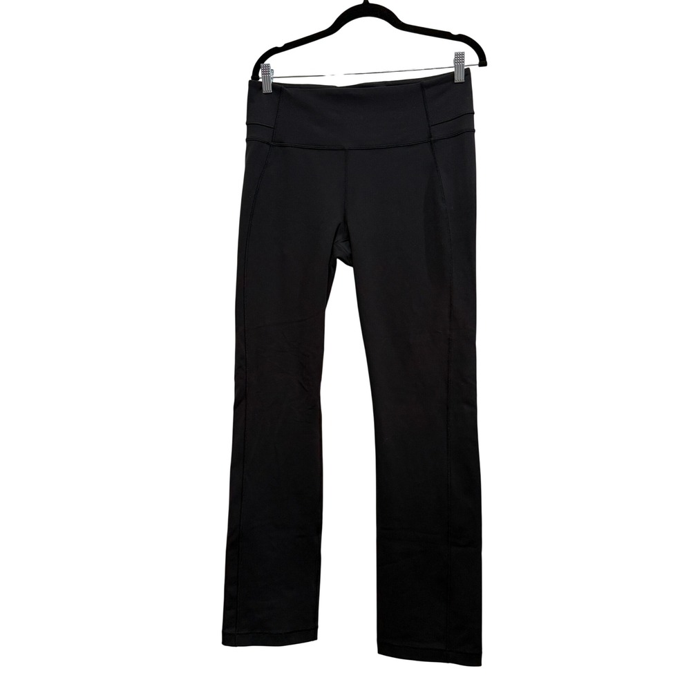 Lululemon Groove Pant Black Straight Leg High Rise Size 12 Leggings travel